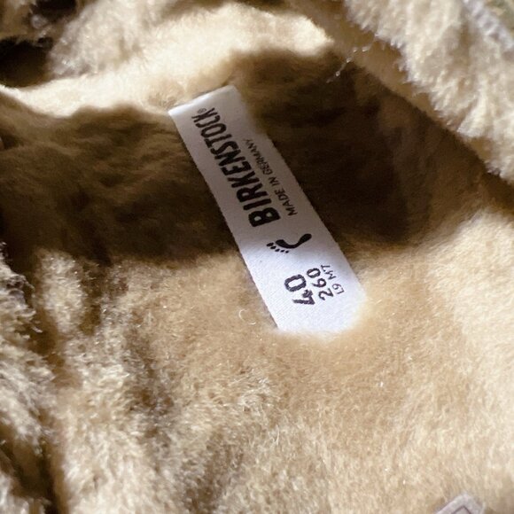 Birkenstock Arizona Big Buckle Shearling Olive Green Sandals Oil Leather EU 40 - Picture 12 of 12